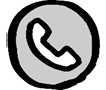A minimalist phone icon clip art, depicting a classic telephone handset in a clear and simple style.